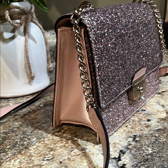 Kate Spade EUC Sunset Lane Esmena Glitter Crossbody Bag - Rose Gold - Picture 2 of 9